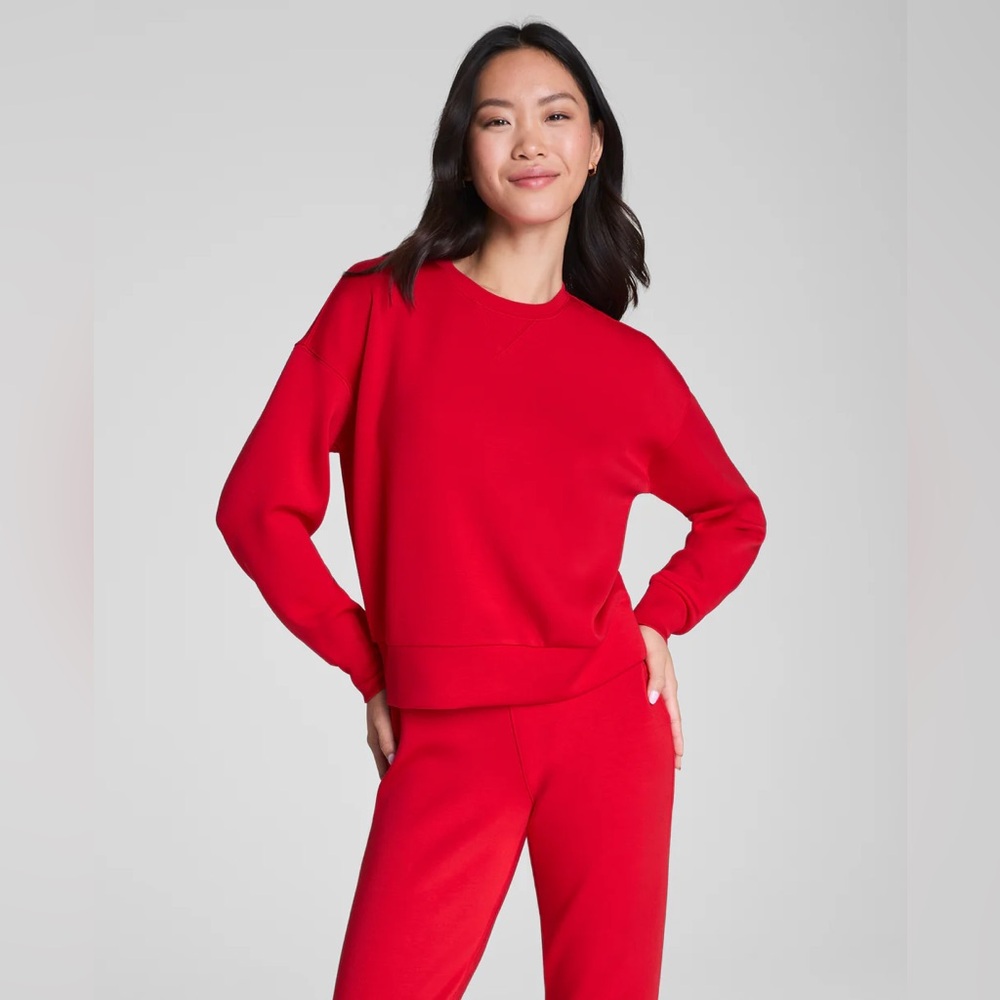 SPANX Air Essentials Crewneck Sweatshirt Red